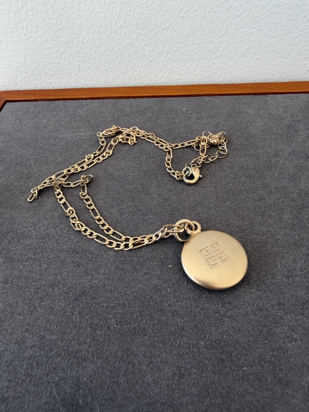 Vintage Givenchy Logo Pendant Necklace – 17" to 20.5"